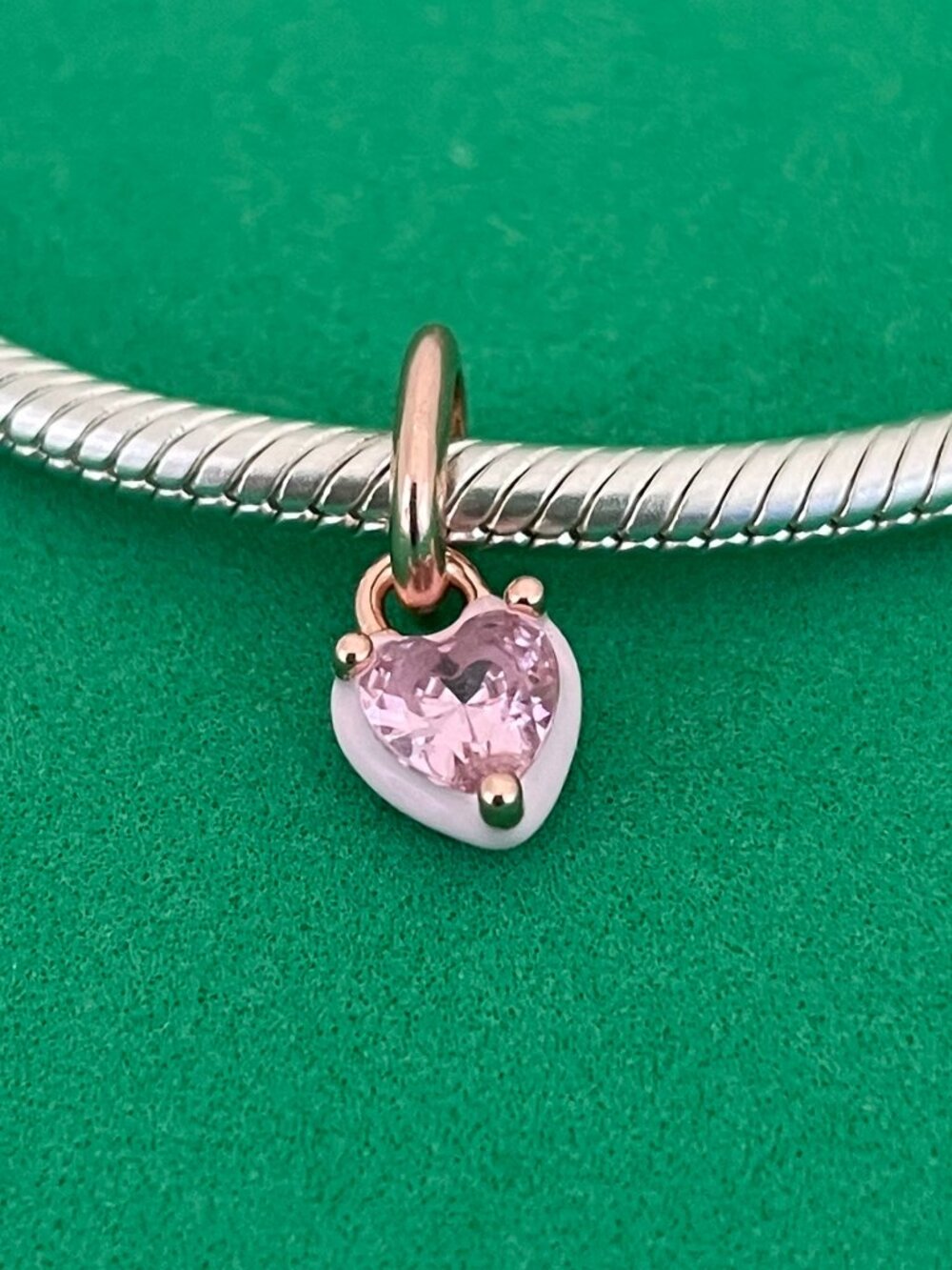 Pandora ME Pink Chakra Heart Mini Dangle Charm Rose Gold-Plated